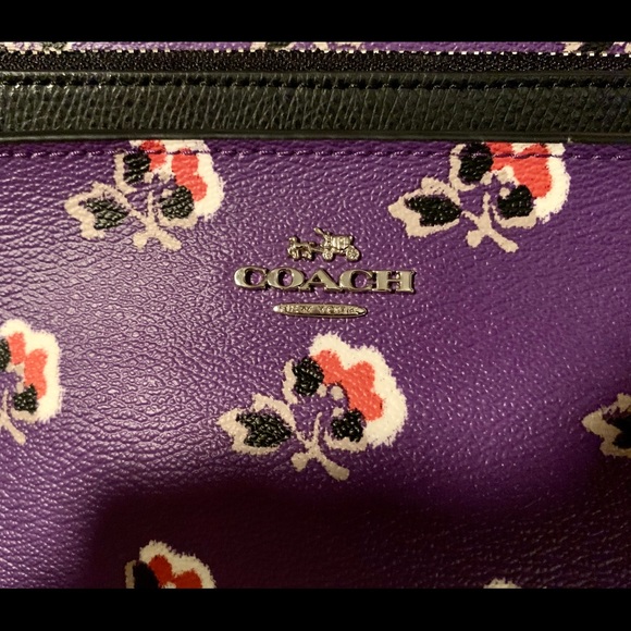 Purple Flowered Cute Crossbody Coach Bag - Picture 2 of 8
